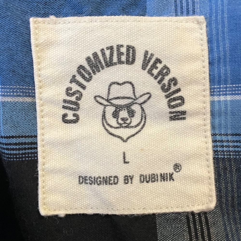 Dubinik Customized Version Long Sleeve Casual Button Down Shirt Vintage Plaid L - Picture 7 of 9